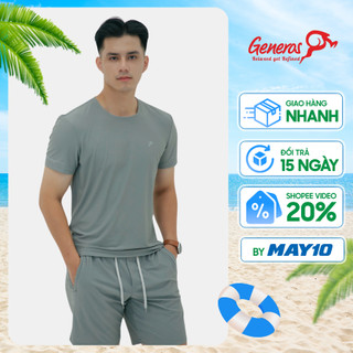 Bộ thể thao Nam cộc tay GENEROS MS016 Xám trẻ trung thoải mái vận động