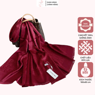  Khăn choàng đũi họa tiết chữ bản to 180x80cm sang trọng Khăn quàng cổ lụa bóng nhẹ tự nhiên siêu mềm mại 