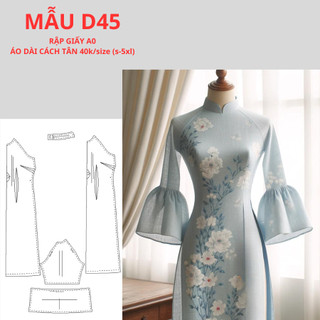 Rập giấy a0 áo dài cách tân-d45