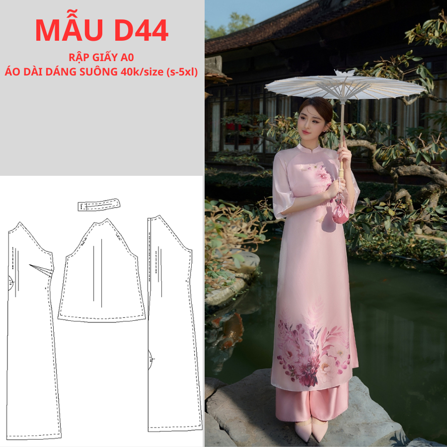 RẬP GIẤY A0 ÁO DÀI DÁNG SUÔNG-D44