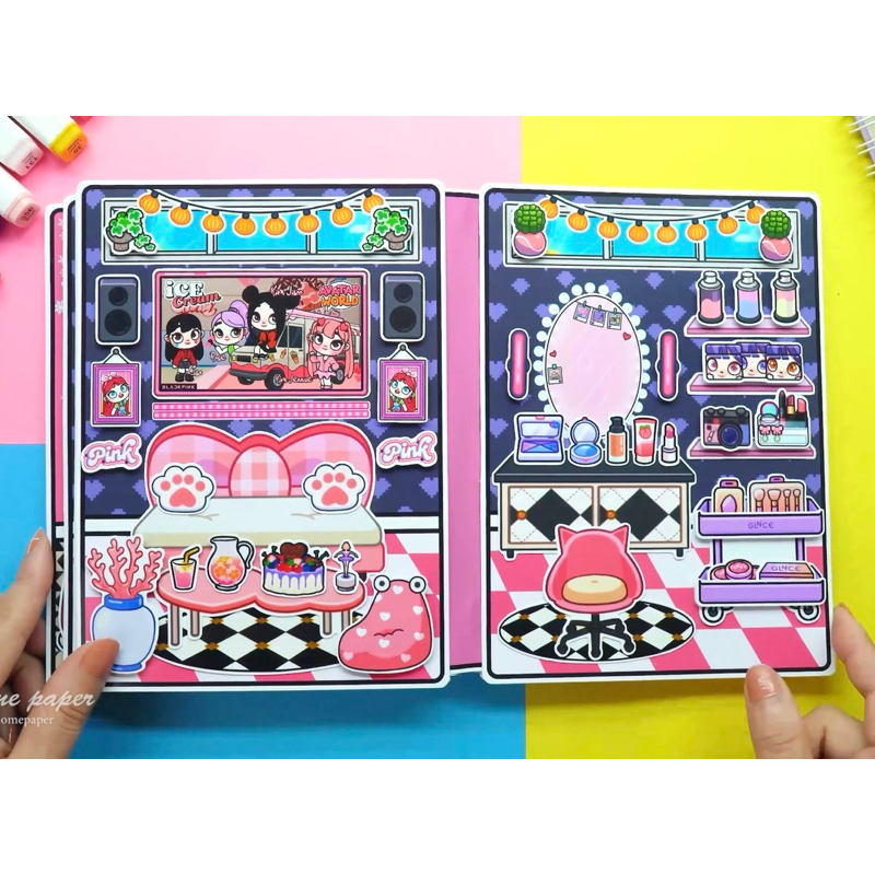 Đồ chơi bóc dán ngôi nhà Blackpink trong Avatar World - Pighandmade