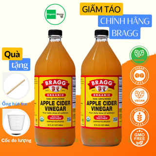 [COMBO] Giấm táo hữu cơ Bragg (có giấm mẹ) chai 946ml - Raw Apple Cider Vinegar
