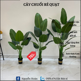TẶNG CHẬU_Cây Chuối Rẻ Quạt Lá Vân Nổi Sóng Hàng LOẠI 1 Chuẩn Đẹp, Cây Giả Decor Trang Trí Phòng Khách, Phòng Ngủ