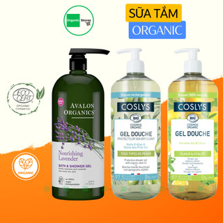 Sữa tắm hữu cơ chiết xuất từ Lavender - Ôliu (Olive) - Yến mạch - Cỏ roi ngựa Gel (Avalon- Coslys - Vermont soap)
