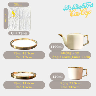 Bộ tách trà sứ gồm 1 ấm trà, 6 ly quai sứ, 6 dĩa đựng ly / BỘ TÁCH TRÀ NHIỀU KIỂU XINH