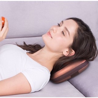Gối massage Loại 1 hồng ngoại 8 bi, gối massage cổ vai gáy cao cấp chính hãng