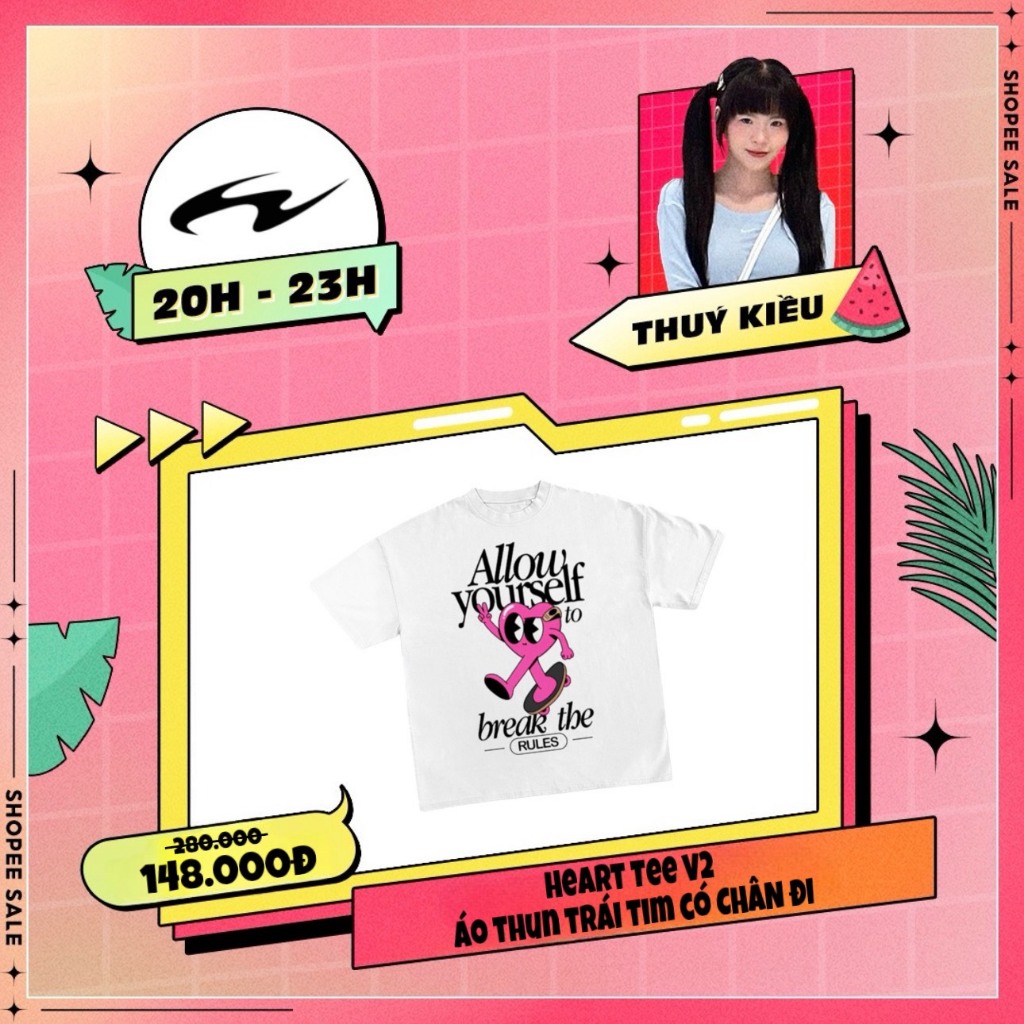 Heart Tee V2 - Áo thun trái tim có CHÂN ĐI | BigBuy360 - bigbuy360.vn