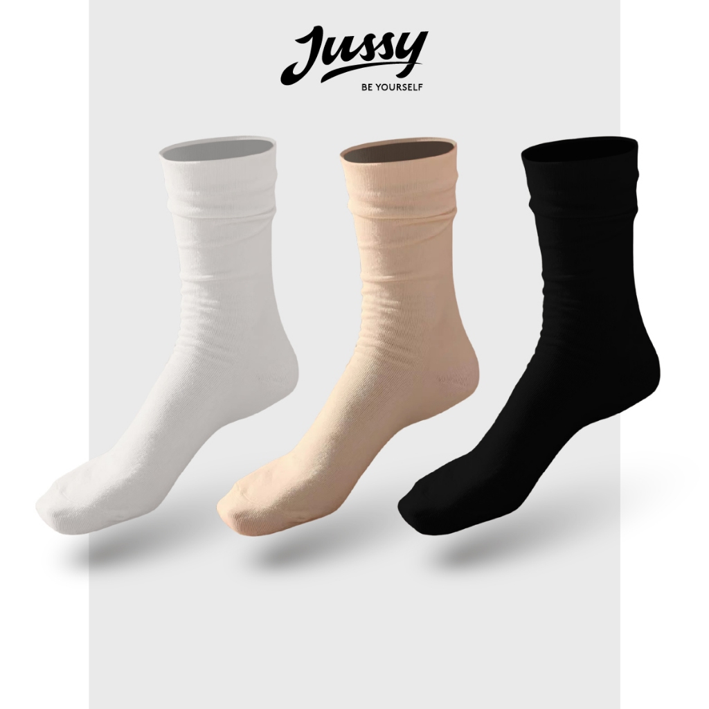 Tất Cổ Cao Trơn Jussy Official Chất Vải Cotton Co Giãn Thời Trang Hàn Quốc Cho Nam Và Nữ (1 ĐÔI) | BigBuy360 - bigbuy360.vn