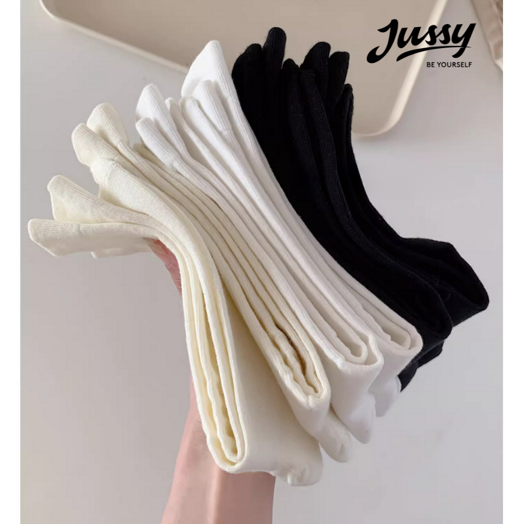 Tất Cổ Cao Trơn Jussy Official Chất Vải Cotton Co Giãn Thời Trang Hàn Quốc Cho Nam Và Nữ (1 ĐÔI) | BigBuy360 - bigbuy360.vn