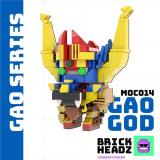 Đồ chơi mô hình lắp ráp moc014 - brickheadz robot siêu thú siêu nhân gao god gaoranger moc 300+ part