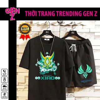 ★Genshin Impact★Set Áo Thun Ngắn Tay + Quần Short thời trang unisex | GENZ FASHION