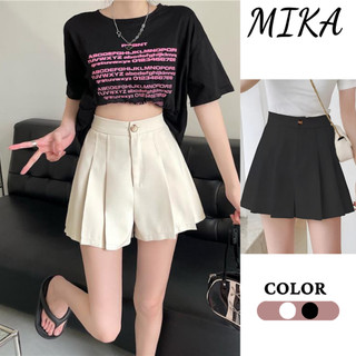 Quần short lưng cao ống rộng trơn Thời trang Hàn Quốc cho nữ
