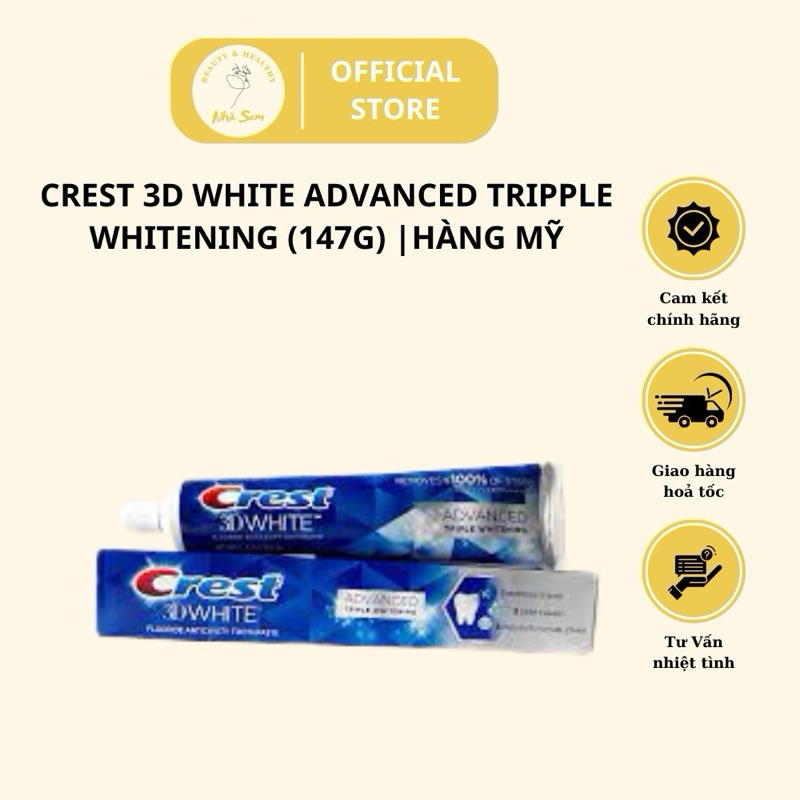 KEM ĐÁNH RĂNG CREST 3D WHITE ADVANCED TRẮNG RĂNG VƯỢT TRỘI 147Gr - MỸ