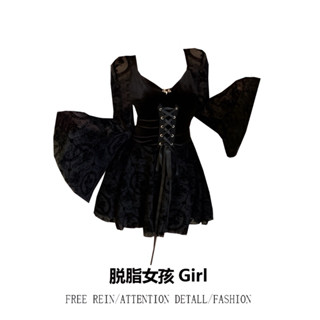 Đầm hela có thắt eo ống tay xoè cá tính sang trọng