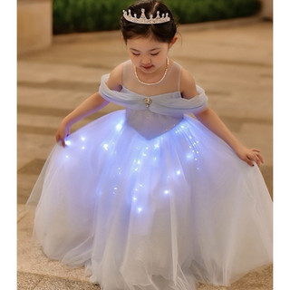 Váy elsa đầm elsa. Váy lọ lem công chúa có đèn phát sáng cho bé gái. Hàng mới về cao cấp