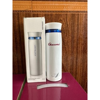 quà tặng từ gucena - Bình Giữ Nhiệt Lock&Lock Feather Light Ring Tumbler LHC4131 (450ml) ( TRẮNG VIỀN XANH)