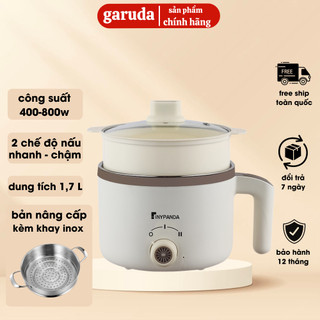 Nồi điện đa năng tinypanda dung tích 1,7L chính hãng GARUDA chống dính, công suất 800w, 2 mức nhiệt độ