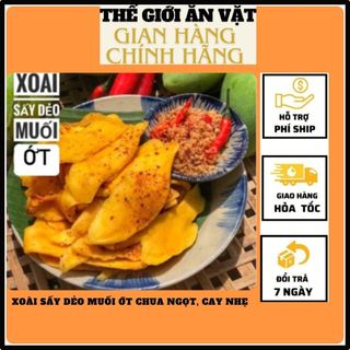 300G Xoài sấy dẻo muối ớt chua ngọt, cay nhẹ trọn vị hương thơm tự nhiên đặc sản Đà Lạt,