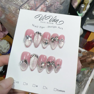 Nail box đính đá mắt mèo