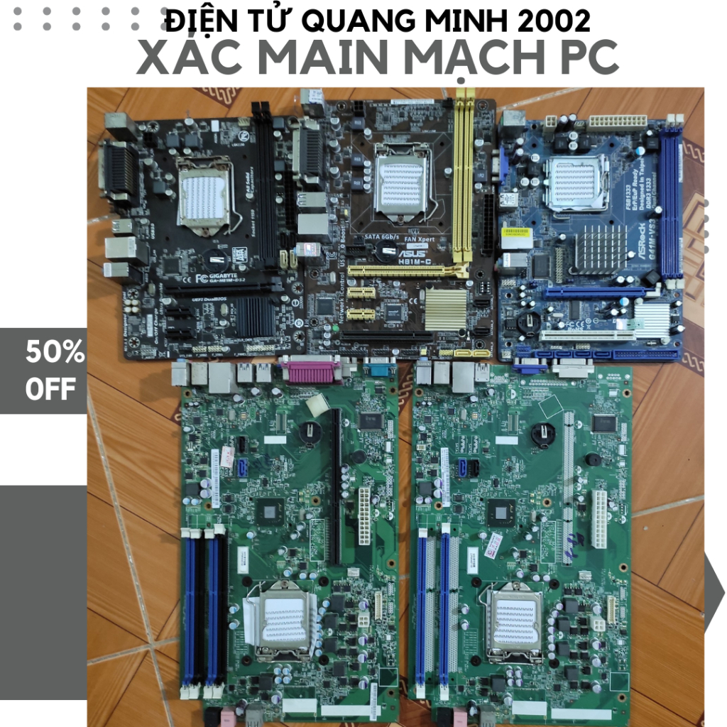 ⚡XÁC MAIN PC GIGABYTE, INTEL, ASUS, ASROCK CÁC MÃ H77, G41, H81,... CHO ANH EM THỢ LẤY LINH KIỆN