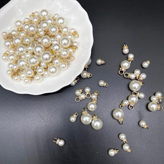  50 -100 Hạt ngọc Trai treo làm vòng tay  vòng cổ choker mũ đội đầu trang sức bông tai thủ công 