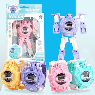 Đồ chơi Robot đồng hồ xem được giờ có hộp ,đồng hồ biến hình cho bé