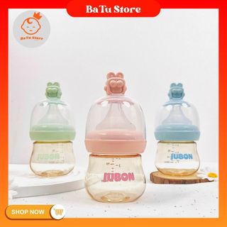 Bình sữa cho bé Tặng 2 núm mềm cổ rộng Jubon size nhí 90ml và 120ml
