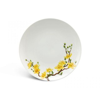 Dĩa sứ minh long tròn ảo 26cm - hoa mai