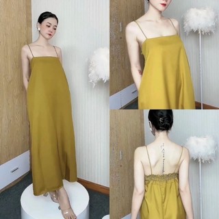 Đầm 2 dây suông dáng dài basic dạo phố