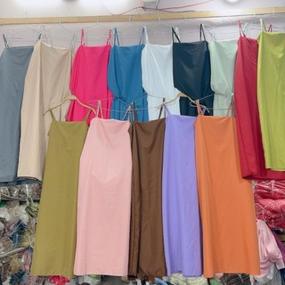 Đầm 2 dây suông dáng dài basic dạo phố