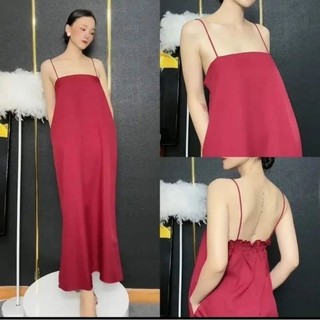 Đầm 2 dây suông dáng dài basic dạo phố