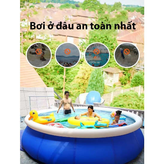 Bể bơi ngoài trời thu gọn, bể bơi Jilong avenli, hồ bơi tròn cỡ lớn , phao bơi gấp gọn tại nhà