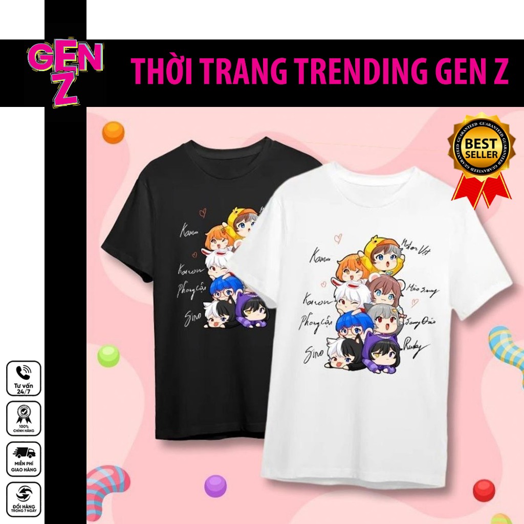 Áo Hero Team Kèm Chữ Ký Hero Team Màu Đen, Thoáng Mát, Thời Trang Hero Team Unisex Cho Bé | GENZ FAS