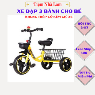 Xe đạp 3 bánh, xe đạp trẻ em, xe bàn đạp, xe có giỏ trước, giỏ sau MS618