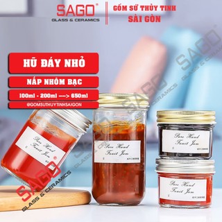Combo 6 Hũ Thủy Tinh Đáy Nhỏ Thân Trơn Nắp Nhôm | Tùy chọn Dung tích