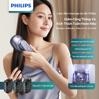 Lược Điện Massage Da Đầu PHILIPS PPM1511 Massage giảm căng thẳng và kích thích tuần hoàn máu