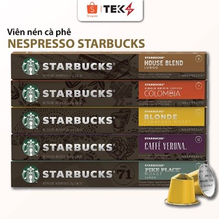Viên nén cà phê Nespresso Starbucks - Hộp 10 viên tiện dụng, nhiều hương vị cà phê