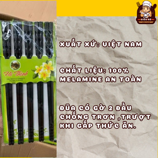 Đũa nhựa đen xoắn cao cấp - bộ 10 đôi đũa