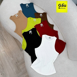 Áo thun dáng ôm ba lỗ gân tăm QC trơn phom dài