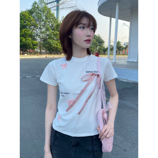 Áo baby tee brandy coquette phối nơ siêu xinh vải thun cotton siêu mát KIMEE BUM_CLOTHING