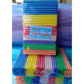 Bịch ~ 200 ống hút trà sữa nhiều màu - ống hút to