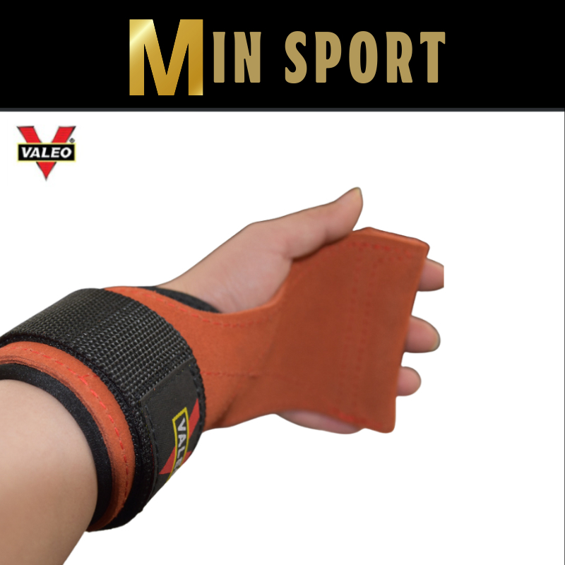 Găng Tay Tập Gym, Dây Kéo Lưng (Lifting Straps) Valeo Chính Hãng Chất Liệu Da Bò GYM , DEADLIFT