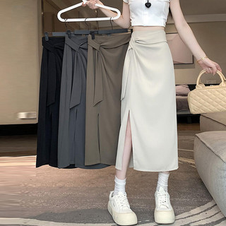 Chân váy dài chân váy chữ a xẻ tà thắt nơ xinh xắn