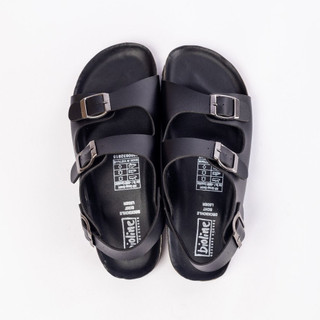 PUK02 - Giày Sandal quai hậu Unisex nam nữ văn phòng đế trấu hai quai ngang da PU cao cấp Birken Bioline