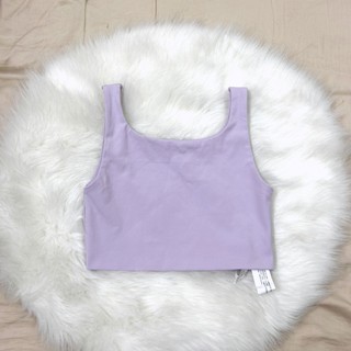 Áo thun nữ croptop sát nách Zr vnxk màu tím size 140 - ẢNH CHỤP THẬT