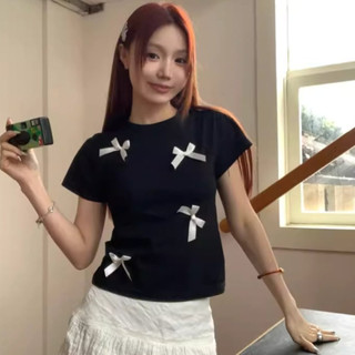 Áo Thun Cộc tay Nơ nữ thời trang babytee m737