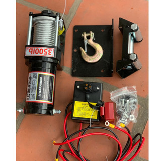 Tời điện 12v 3500lbs kèm điều khiển từ xa trọng tải kéo 1600kg cáp dài 6m