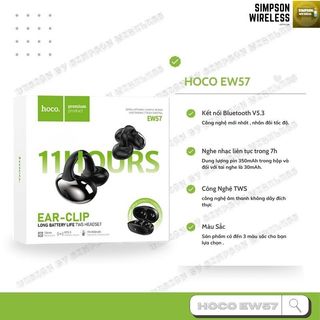 Tai nghe bluetooth hoco ew57 ear-clip dòng tai nghe dẫn xương bluetooth v5.3 pin 11h
