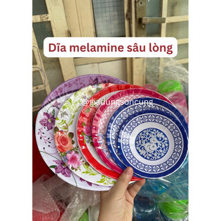 Dĩa nhựa melamine sâu lòng freeship, dĩa meca/meka