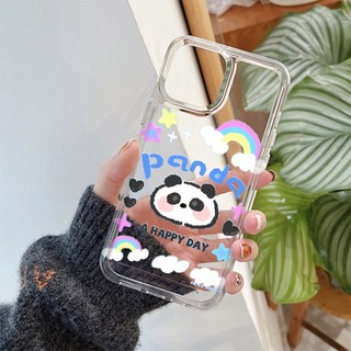 Ốp lưng Iphone X/11/13 Pro Max/14 Pro max/15 Pro Max/...dẻo trong Space in hình gấu cầu vòng